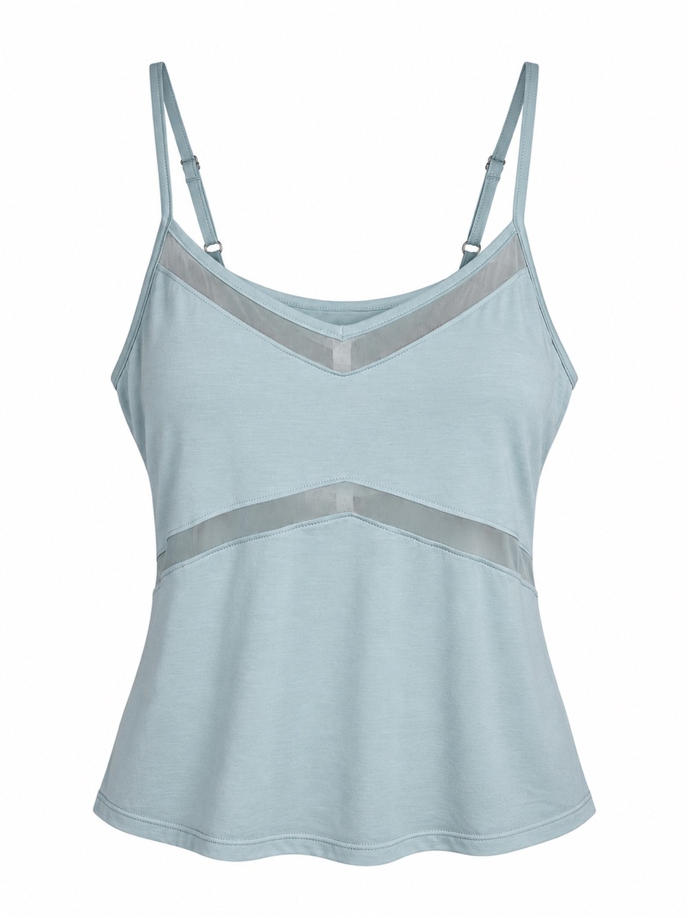 Honeylove BlissWear Cami NWT Large Glacier Blue Mesh Inset Built In Shelf Bra